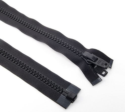 YKK Zipper  Vislon Finished Black Double Pull