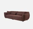 Three-quarter front view of the Nearly Famous lounge sofa in Chestnut Weave upholstery from Cocohills.