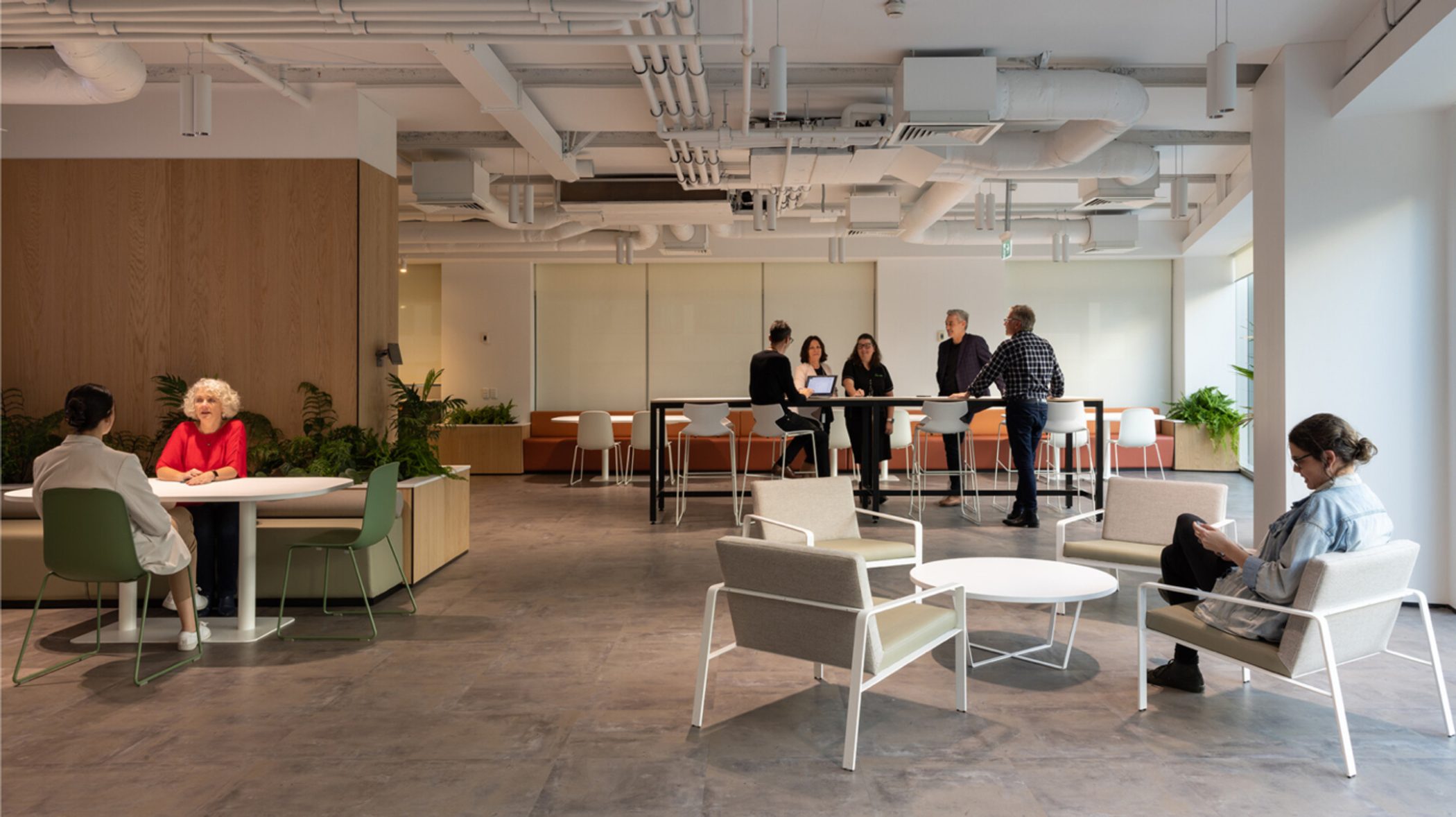 Corporate environment with hotdesking and task seating.